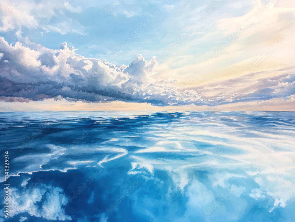 Tranquil sunrise reflection over calm ocean waters serene beach digital art coastal environment aesthetic viewpoint Tranquil sunrise reflection over calm ocean waters serene beach digital art coastal environment aesthetic viewpoint