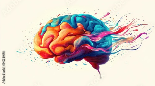 Vibrant and Expressive Artistic Representation of the Human Brain