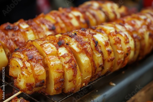 London market potato tornado snack photo