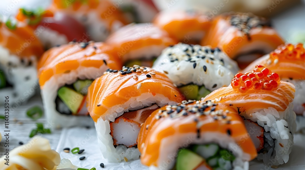 Sushi on a white background Sushi on a white background