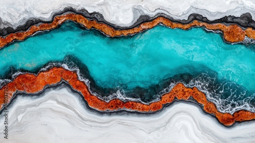 Abstract Ocean Resin Art Turquoise Coastal Geode