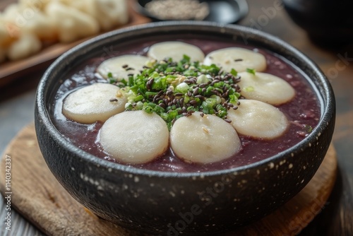 Patjuk a red bean porridge with rice cakes consumed during the Winter Solstice Festival photo