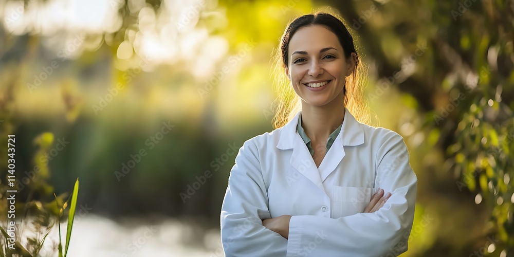 Portrait of an environmental scientist standing proudly in a natural setting Portrait of an environmental scientist standing proudly in a natural setting