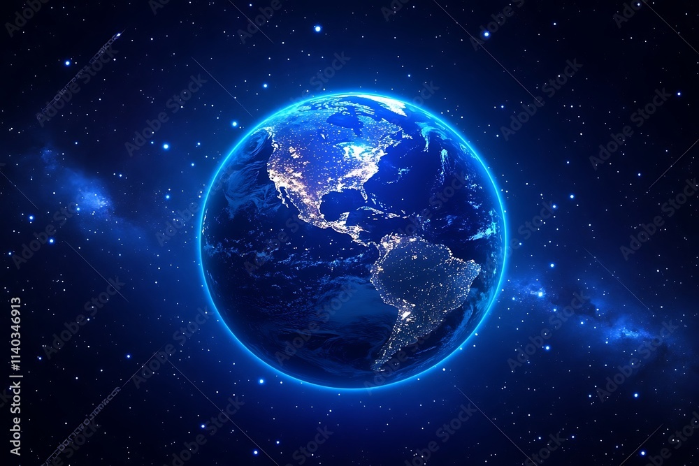 Earth Glowing at Night from Space5 Earth Glowing at Night from Space5