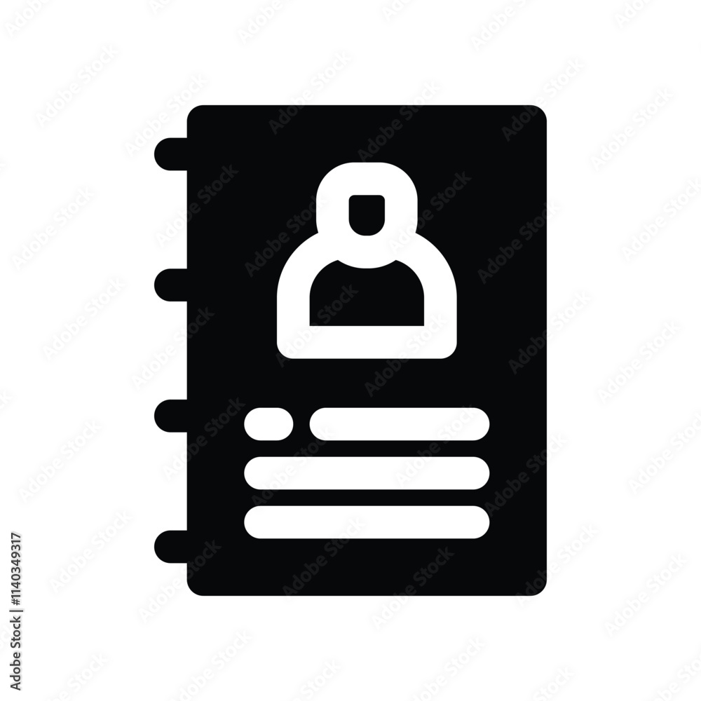 Contact Book icon. vector glyph icon for your website, mobile, presentation, and logo design.