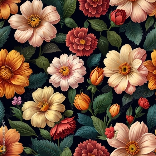 seamless pattern with flowers