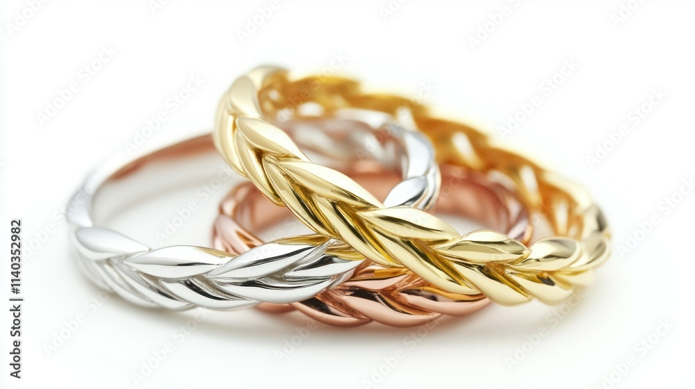Jewelry twisted ring white yellow and pink gold rings Jewelry twisted ring white yellow and pink gold rings