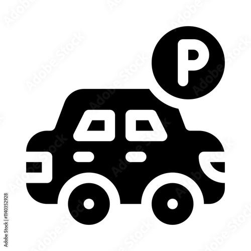 parking lot glyph icon