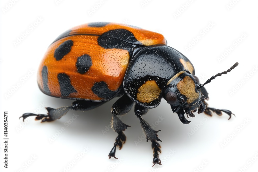 A Close Up View Of An Orange And Black Beetle A Close Up View Of An Orange And Black Beetle