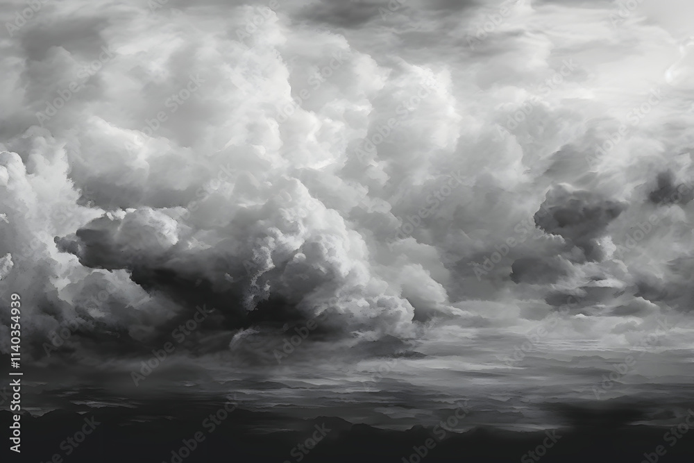 Naklejka premium black and white clouds