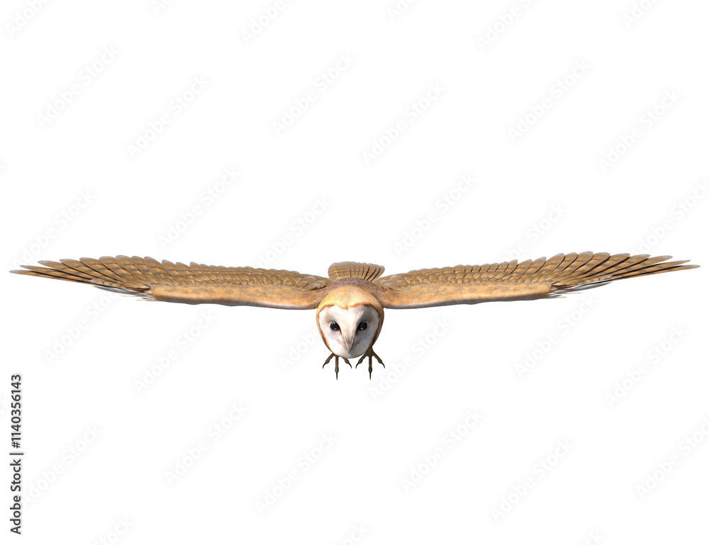 Obraz premium 3D rendered snow owl isolated on transparent background