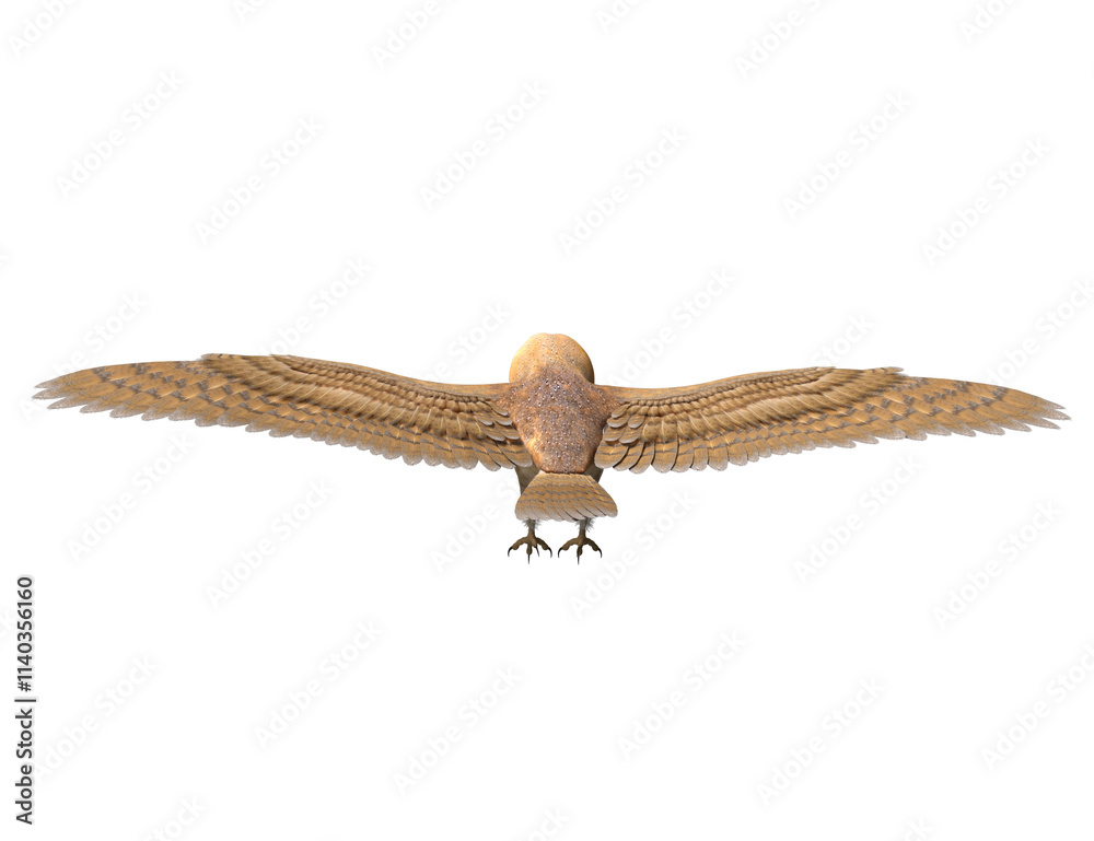 Fototapeta premium 3D rendered snow owl isolated on transparent background