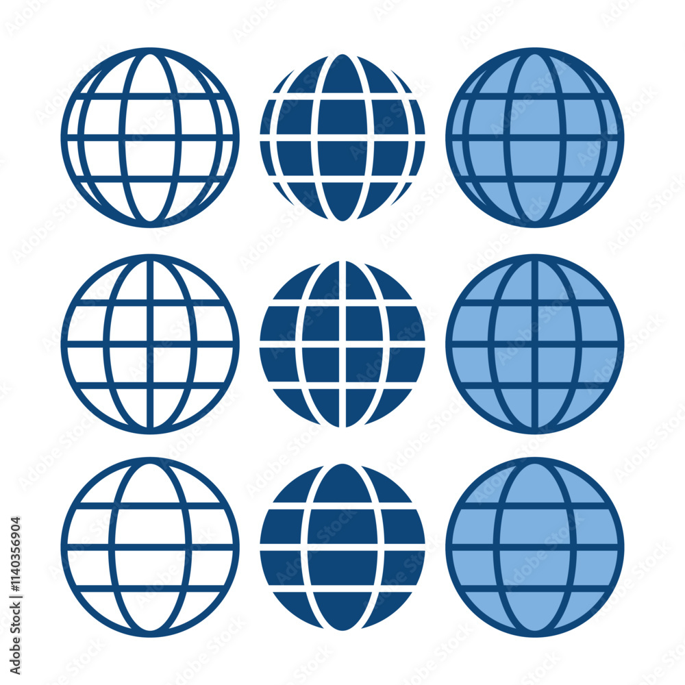 Earth Globe Line Vector Illustration Earth Globe Line Vector Illustration