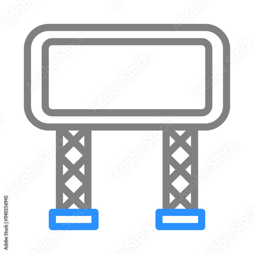 Blank billboard sign on metal poles. Concept of advertising, marketing, and promotion.