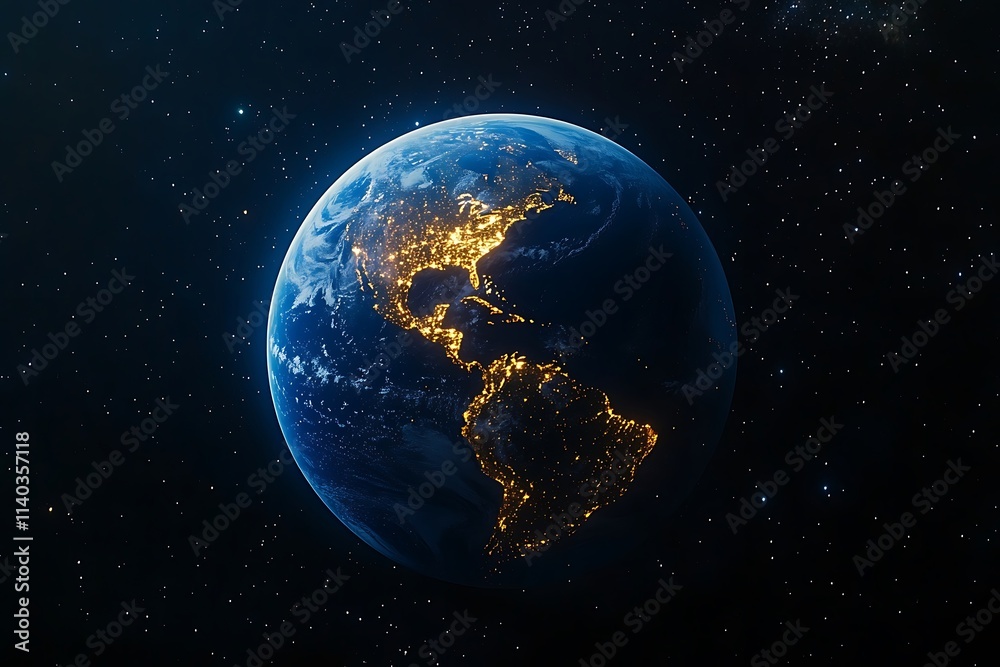 Obraz premium Earth at Night from Space3