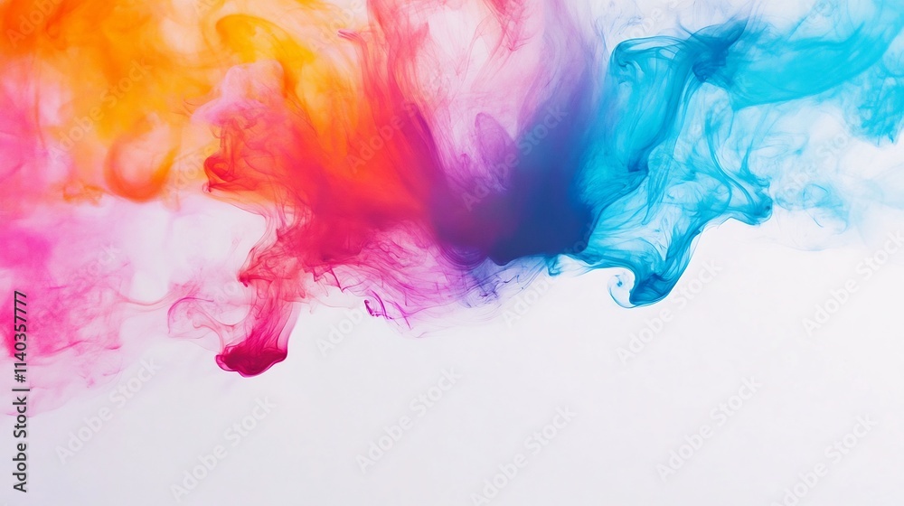 Fototapeta premium Vibrant and Mesmerizing Abstract Smoke Swirls on White Background