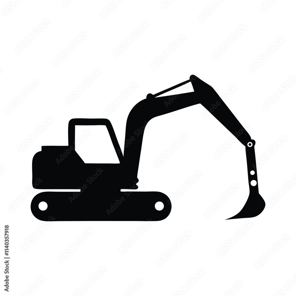 Excavator Silhouette – Heavy Machinery Construction Vector Icon. Excavator Silhouette – Heavy Machinery Construction Vector Icon.