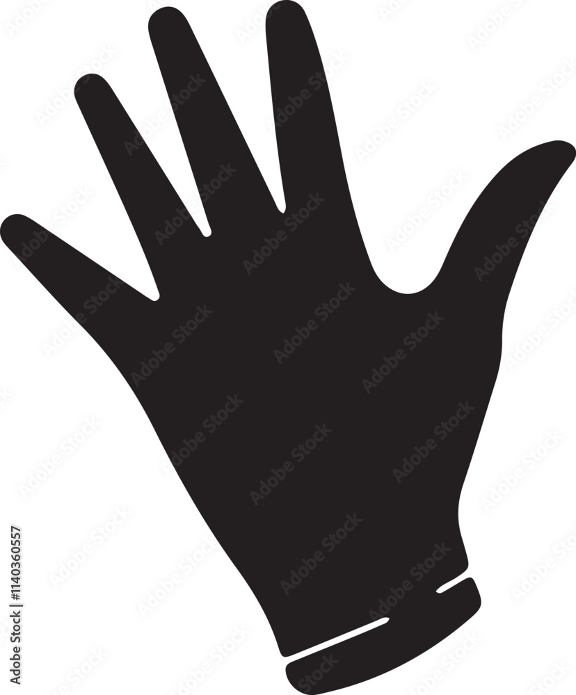 An illustration of an icon featuring a glove silhouette An illustration of an icon featuring a glove silhouette