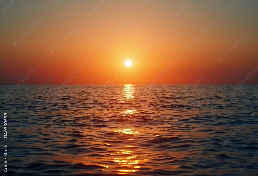 Fototapeta premium Serene Sunrise Over a Peaceful Ocean