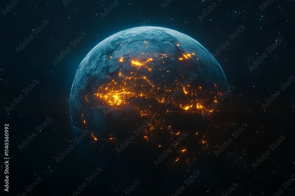 Night Earth Globe From Space Night Earth Globe From Space