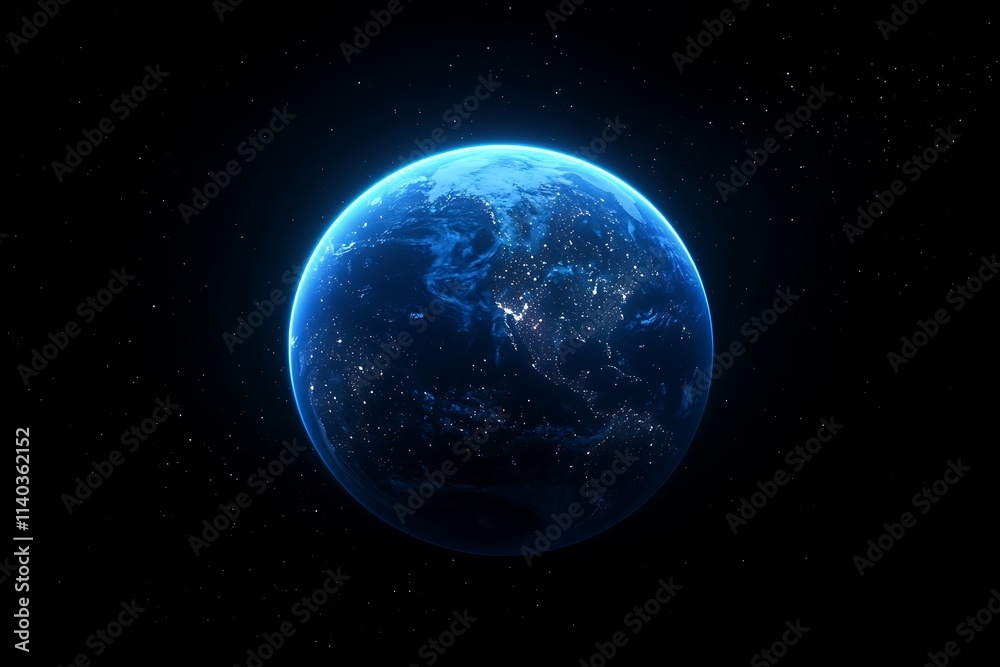 Obraz premium Glowing Earth at Night from Space15