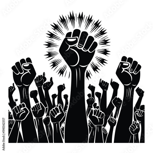 a vector illustration silhouette fist
