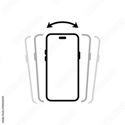 Smartphone shake icon. Phone shaking symbol. Cellphone vibration sign