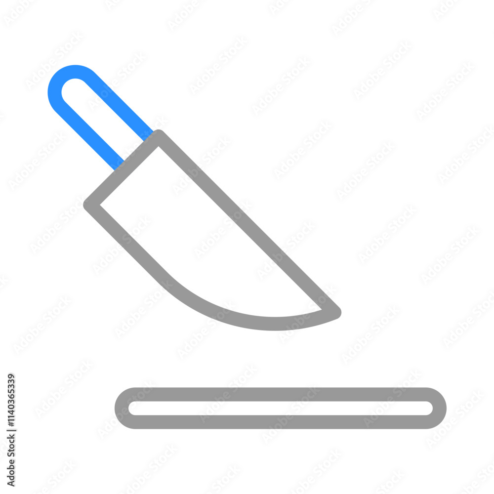 Knife and cutting board icon. Concept of cooking, kitchen, and food preparation. Knife and cutting board icon. Concept of cooking, kitchen, and food preparation.