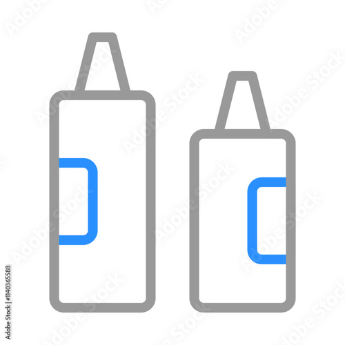 Ketchup and mustard squeeze bottles icon. Concept of fast food and condiments.