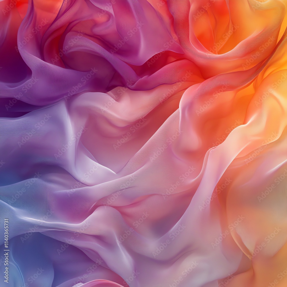 Fototapeta premium Colorful flowing fabric texture creating a vibrant abstract background.