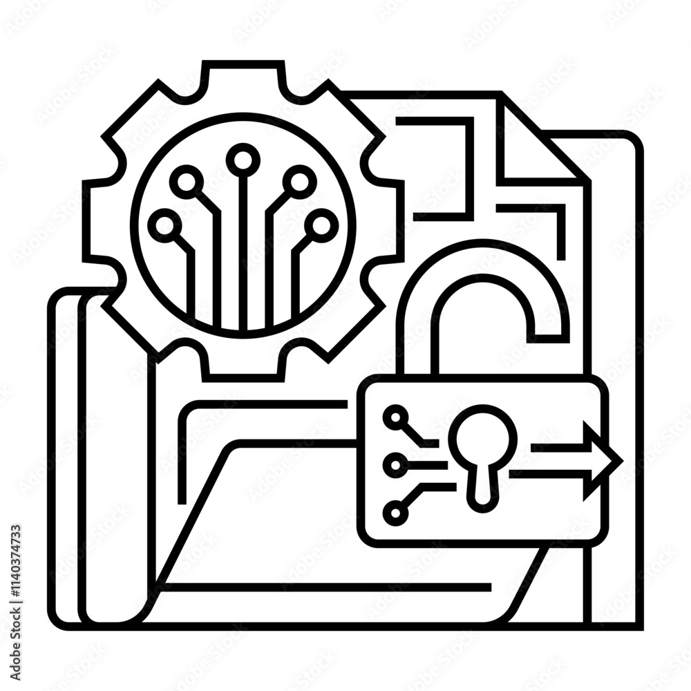 Decryption Key Line Icon. linear style sign for mobile concept and web design. Outline vector icon. Decryption Key Line Icon. linear style sign for mobile concept and web design. Outline vector icon.