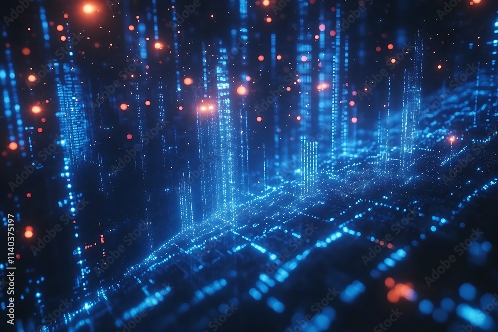Obraz premium Abstract Data Flow Network Background