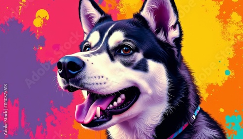 Colorful abstract dog portrait photo