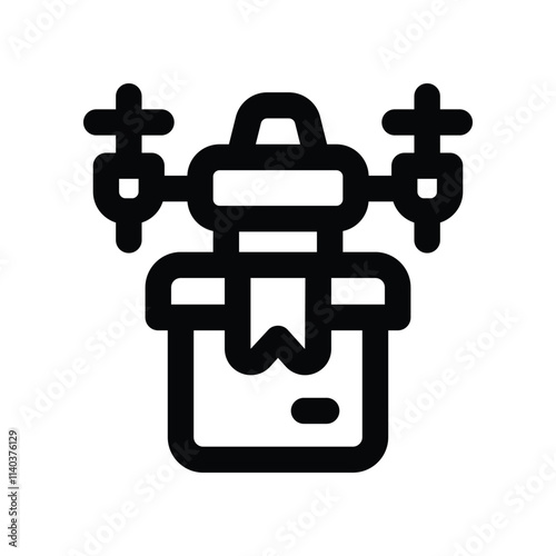 drone delivery icon. vector line icon for your website, mobile, presentation, and logo design.