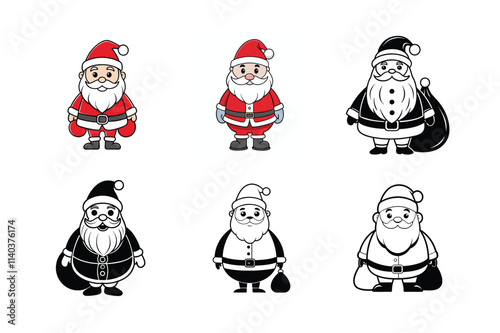 simple and elegant single black and white Santa clause