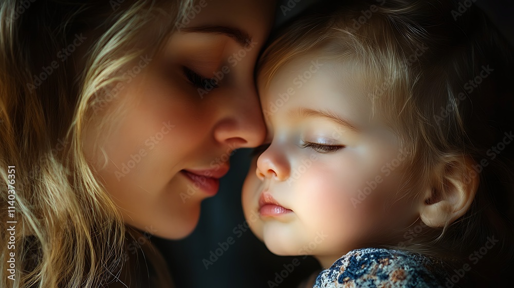 Mother and Daughter Sharing a Tender Moment Mother and Daughter Sharing a Tender Moment