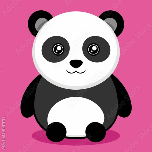 panda with a flower