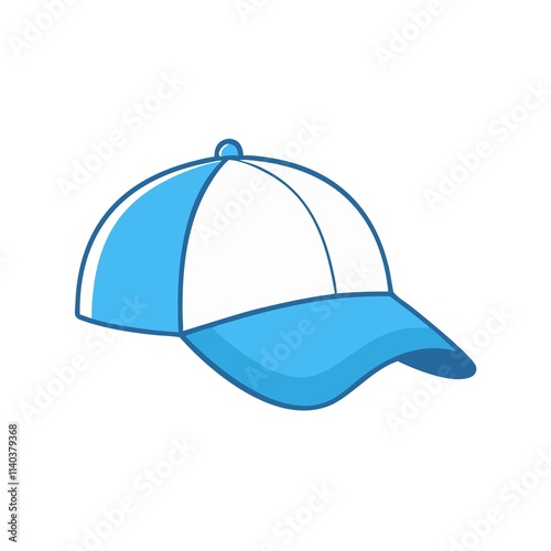 blue and white cap