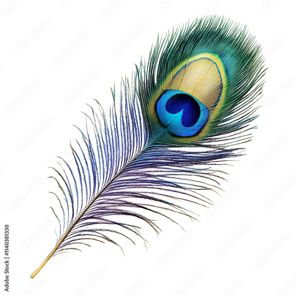 Obraz premium A single peacock feather.