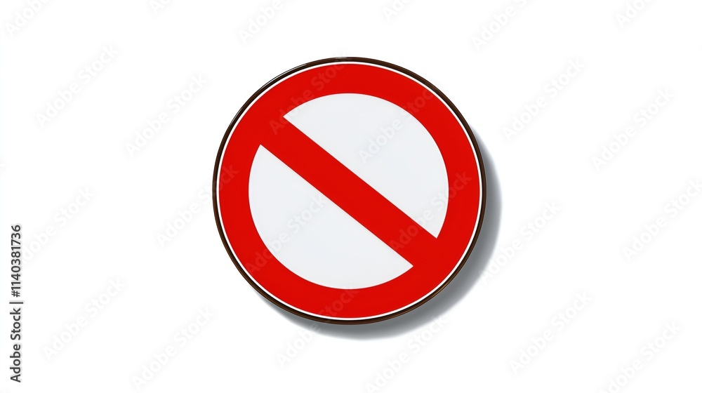 Prohibition Sign Circular Red White Stop No Entry Prohibition Sign Circular Red White Stop No Entry