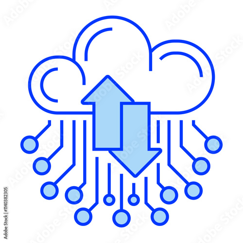 Cloud Failover Line Icon. linear style sign for mobile concept and web design. Outline vector icon.