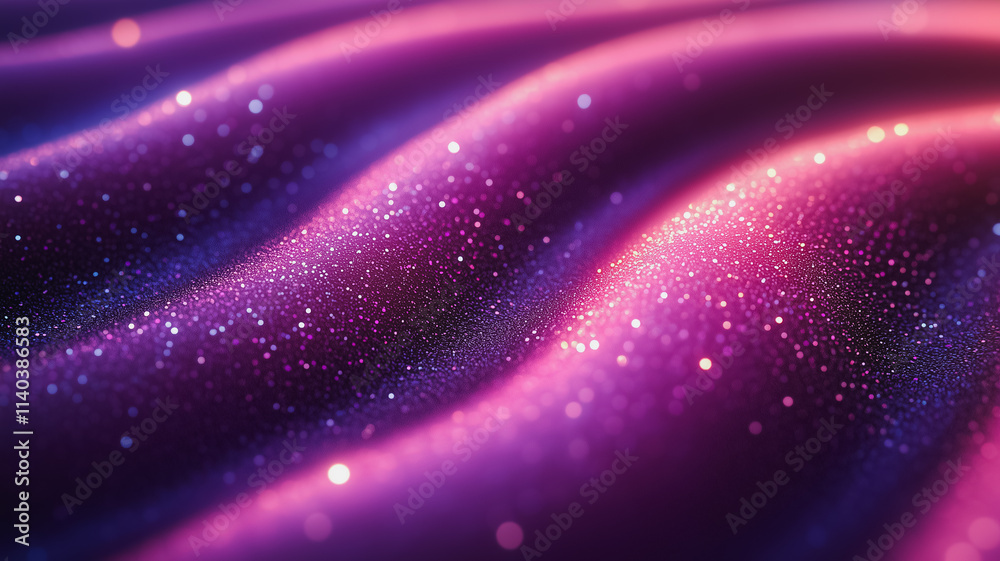 Fototapeta premium A purple wave with glittery particles on it
