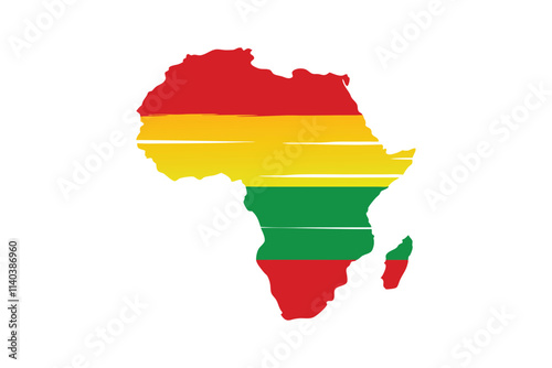 Pan-African Flag Vector Art – Brush Stroke Style Red, Black, and Green Symbol of Unity, Freedom, and Heritage