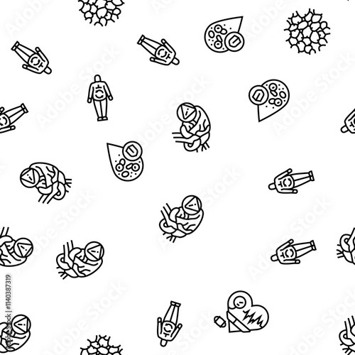obesity overweight fat obese vector seamless pattern thin line illustration