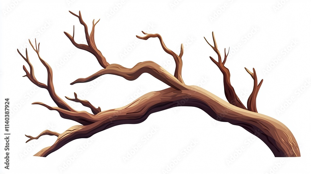 Vector Tree Branch Icon Isolated - 2D Flat Design Vector Tree Branch Icon Isolated - 2D Flat Design