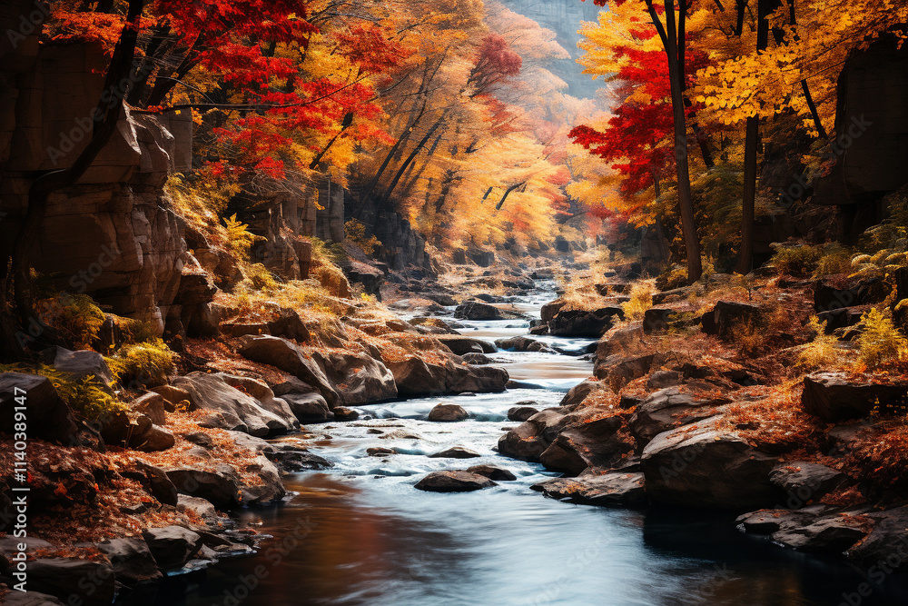 stream in autumn forest