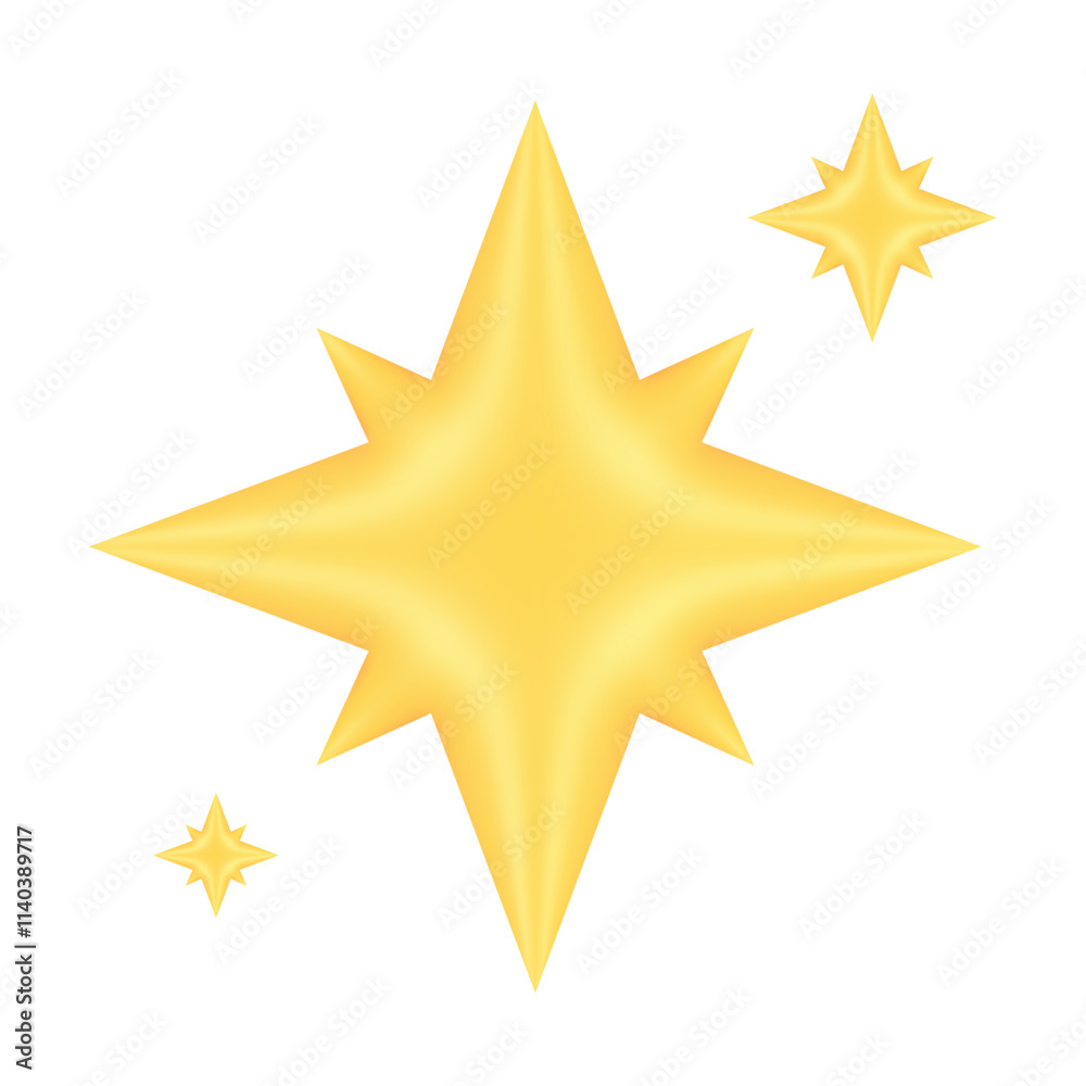 Obraz premium Abstract star sparkles isolated on white