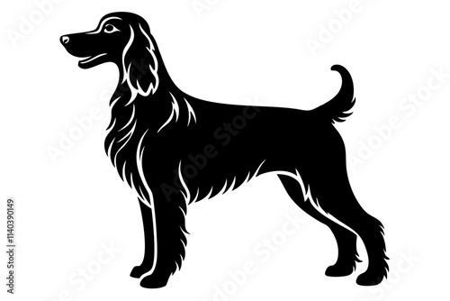 Silhouette of an Irish Setter Dog Standing Gracefully photo