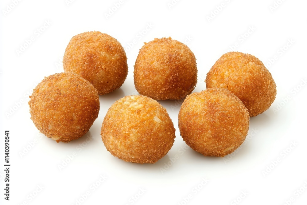 Traditional Italian rice balls with ground meat viewed from above Traditional Italian rice balls with ground meat viewed from above