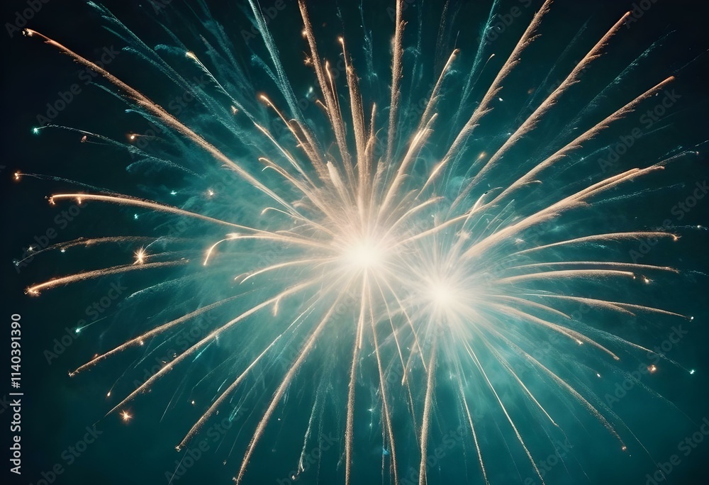 Obraz premium Festive fireworks background, vibrant colors, perfect for celebrations like New Year, Independence Day, and other festive events